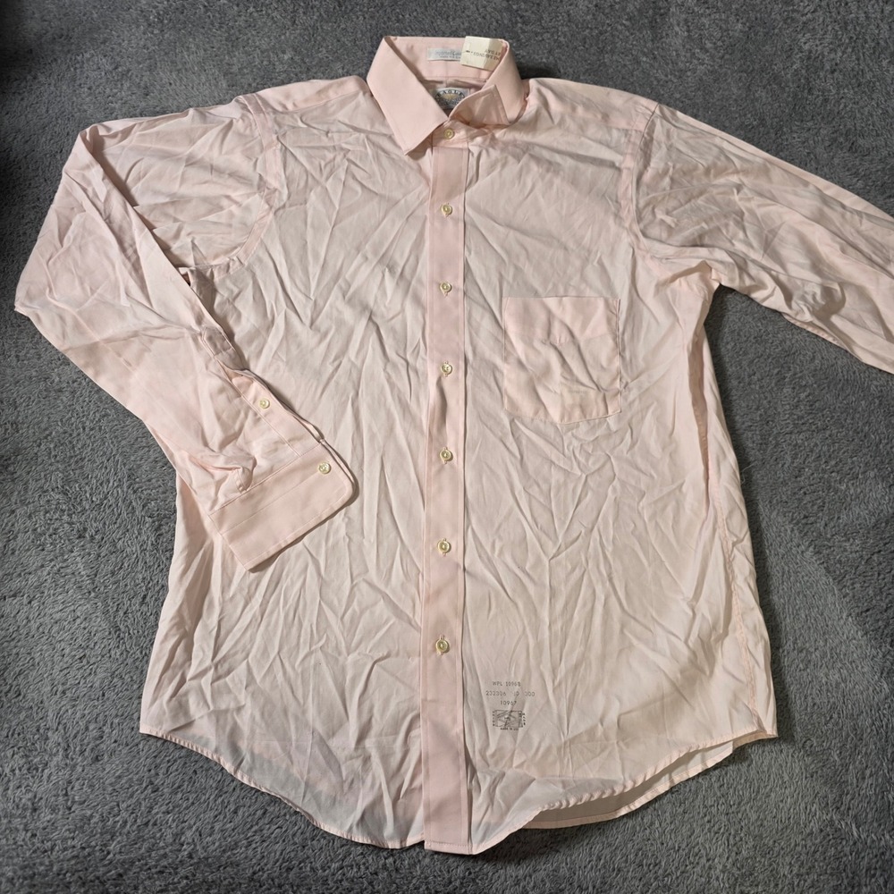 Eagle Shirtmakers Mens 15.5-35 Dress Shirt Pink Vintage Cotton Made in USA